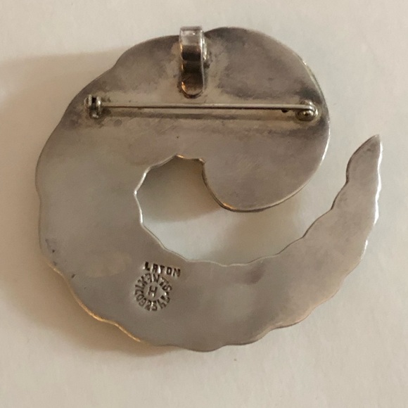 Vintage Sterling Silver Cornucopia Brooch Mexico Taxco - Picture 3 of 9